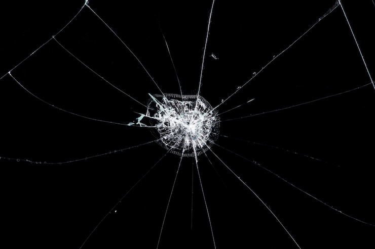 Photo verre brisé de texture avec des fissures