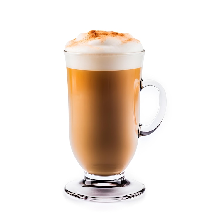 Photo un verre de café glacé avec un dessus mousseux