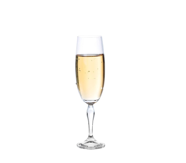 Verre de champagne. Isolé sur blanc