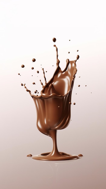 Un verre de chocolat avec le mot chocolat dessus