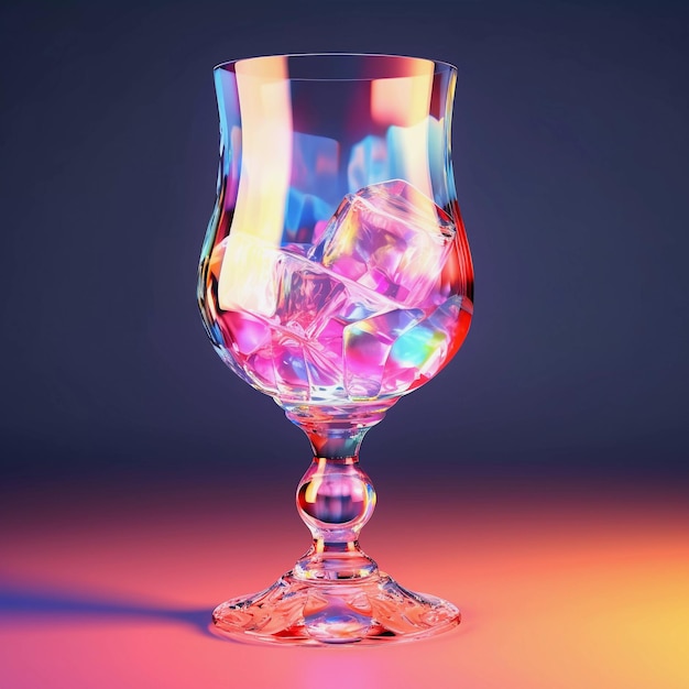 Verre à cocktail en cristal luxueux hyperréaliste