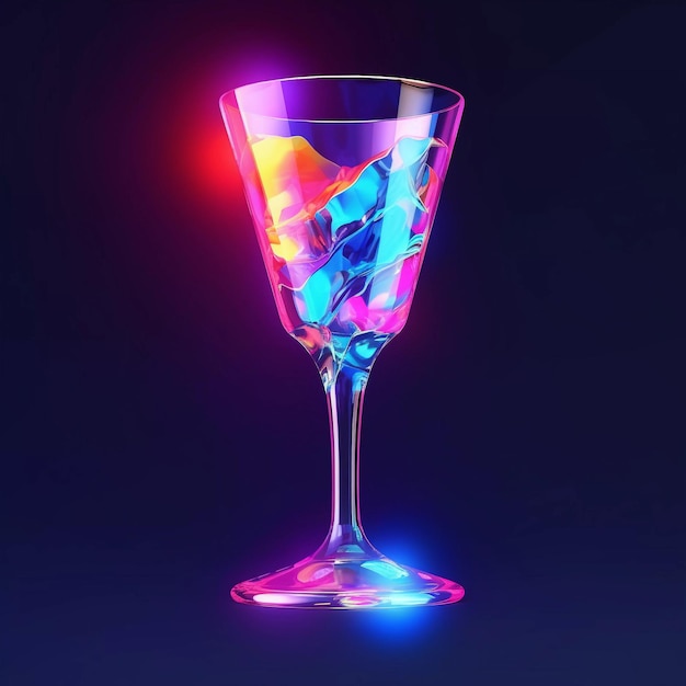 Verre à cocktail en cristal luxueux hyperréaliste