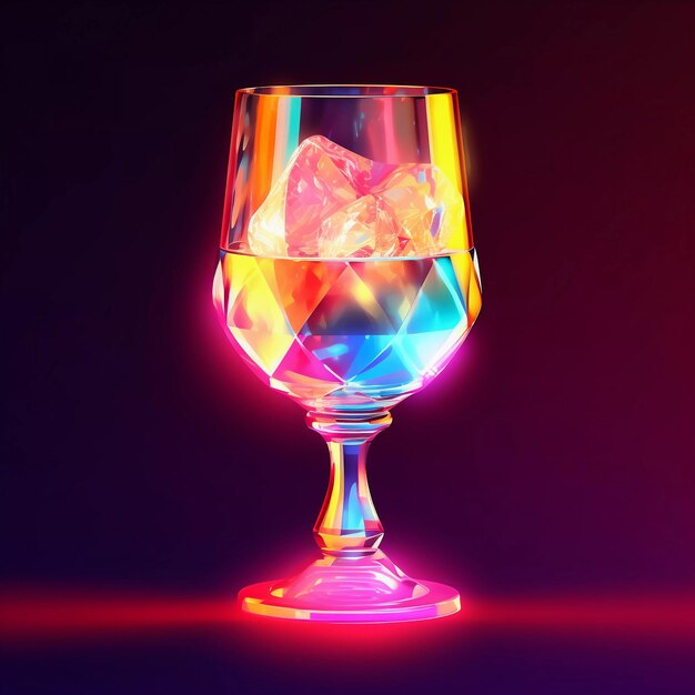 Verre à cocktail en cristal luxueux hyperréaliste