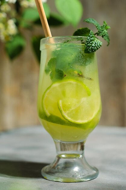 Verre de cocktail mojito d'été