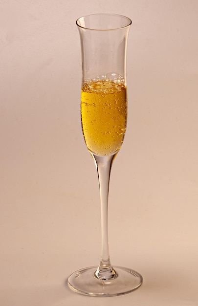 Verre en cristal pour vins effervescents champagnes et lambruscos servis frais