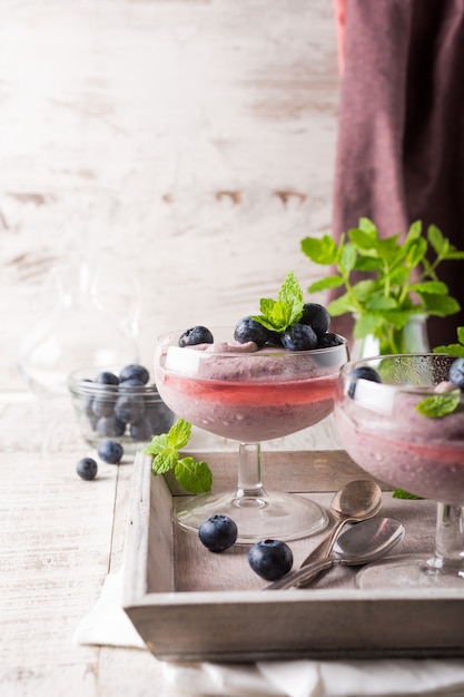 Verre De Dessert Aux Bleuets Sain Fait Maison