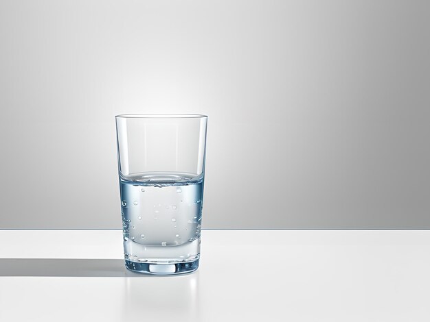 Photo verre d'eau boire de l'eau dans un fond isolé vide généré par l'ia