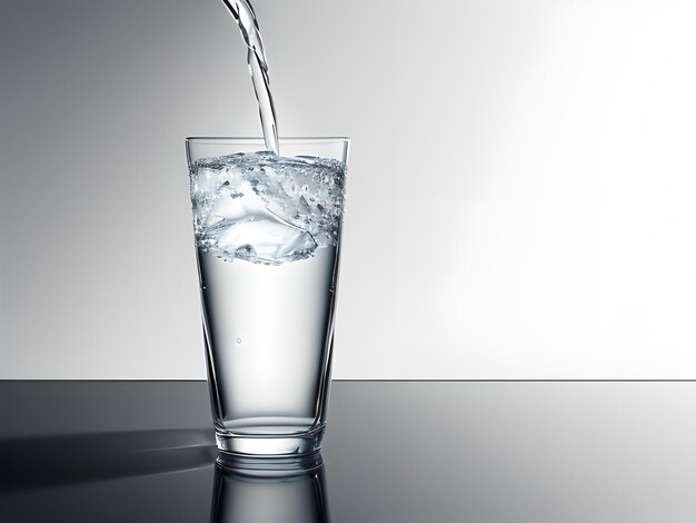 Verre d'eau boire de l'eau dans un fond isolé vide généré par l'IA