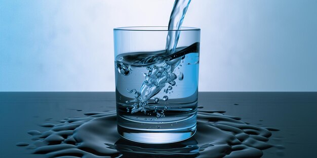 un verre d'eau est versé dans un verre