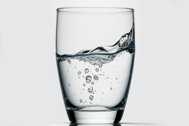 Un verre d'eau. Fermez l'eau douce et propre pour une bonne santé. Verser de l'eau pure fraîche dans un verre