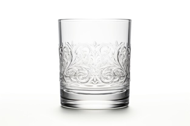 Un verre d'eau sur fond blanc