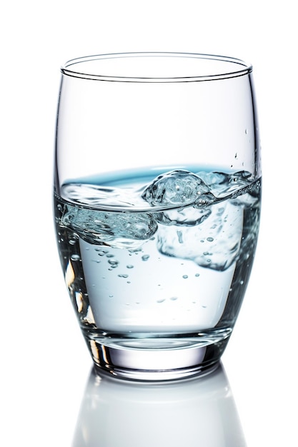 Un verre d'eau isolé sur un fond blanc IA générative