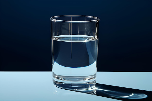 Verre d'eau potable isolé sur fond sombre