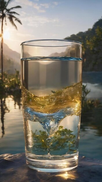 Un verre d'eau propre le matin.