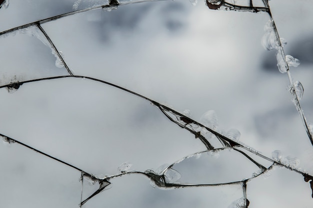 Verre fissuré, Le miroir fissure Texture Fond.