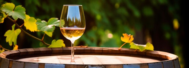 Verre de fond de concept de cave à vin dans les vignobles du jardin soft focus AI générative