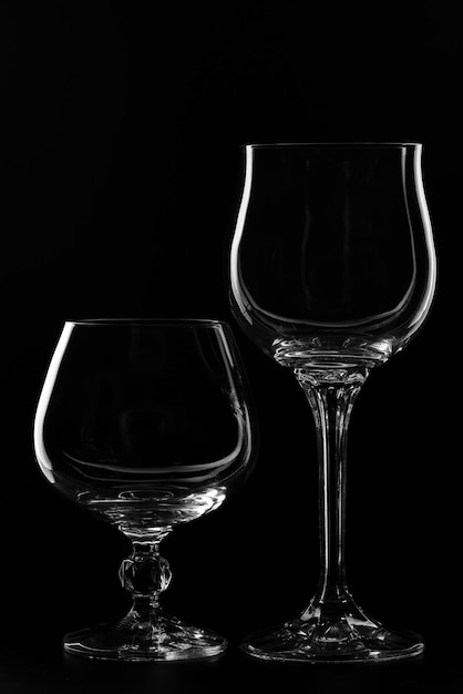 Verre sur fond noir