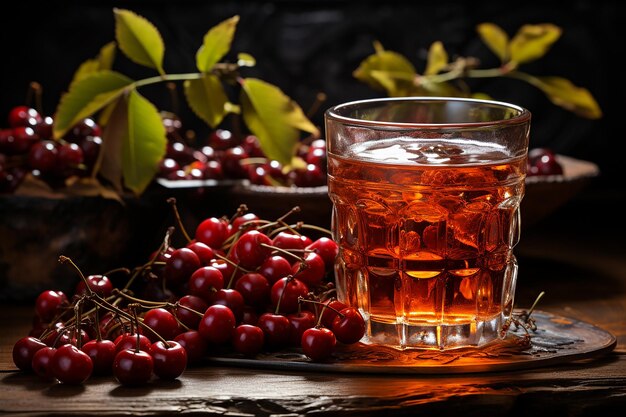 Verre de gin à la prunelle et délice de prunellier fait maison