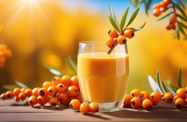 un verre de jus d'épicéa sur une table en bois des baies d'épacéa mûres sur le fond d'une branche d'un arbre d'epicéa un verger