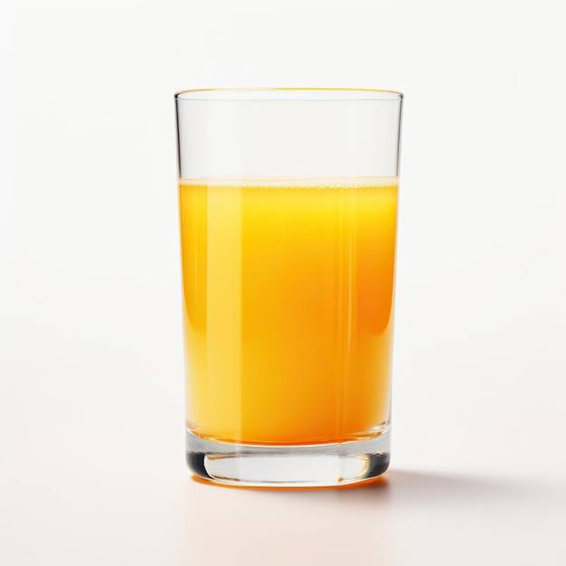 verre de jus sur fond blanc