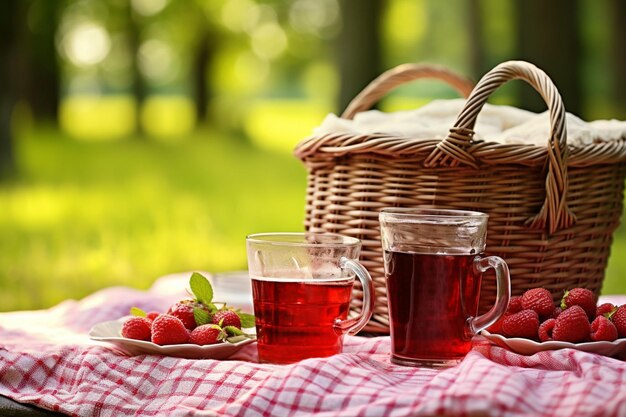 Un verre de jus de framboise versé dans un verre avec une tranche de citron sur le bord