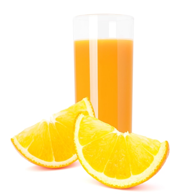 Verre de jus et fruit orange