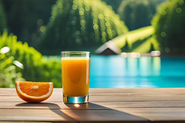 Un verre de jus d'orange à côté d'un verre de jus d'orange.