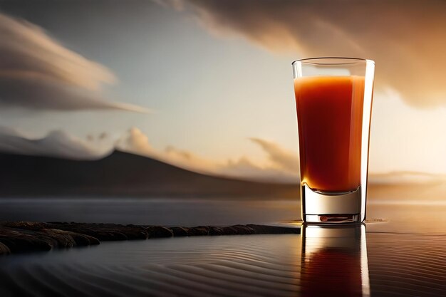 Un verre de jus d'orange est à côté d'un verre de jusd'orange.