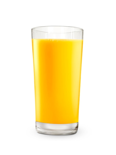 Verre de jus d'orange isolé sur fond blanc