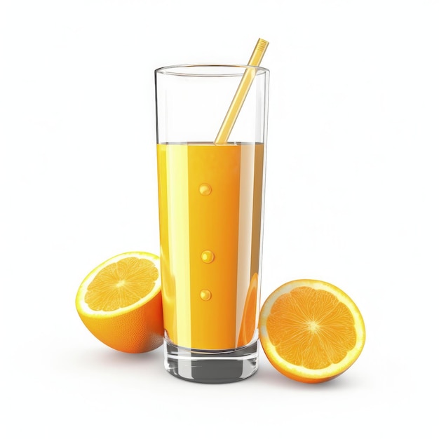 Verre de jus d'orange isolé Illustration AI GenerativexA