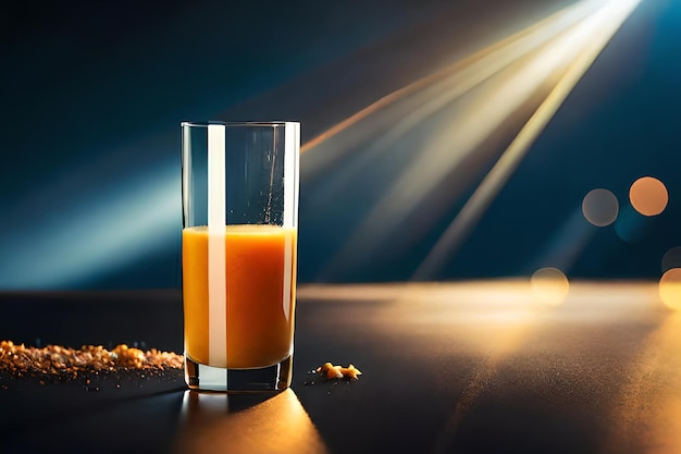 Un verre de jus d'orange avec quelques épices sur la table