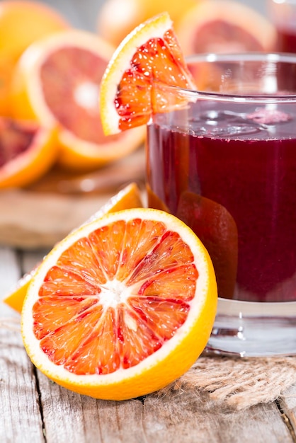 Verre à jus d'orange sanguine