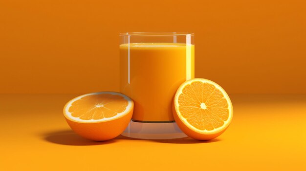 un verre de jus d'orange avec une tranche d'orange