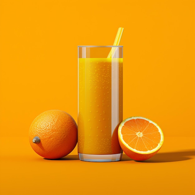un verre de jus d'orange avec une tranche d'orange
