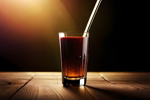 un verre de jus avec une paille et une paille