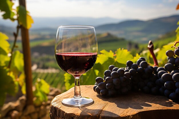 Un verre de jus de raisin placé sur une couverture de pique-nique avec un livre et des lunettes de soleil à côté