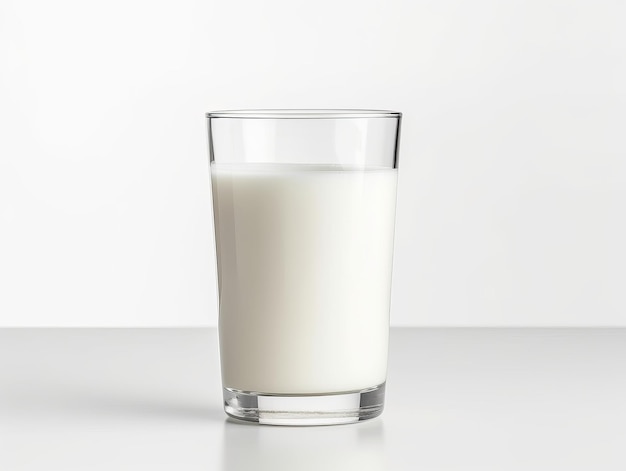 Un verre de lait isolé sur blanc