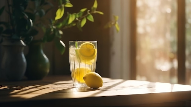 Verre de limonade Illustration AI Générative