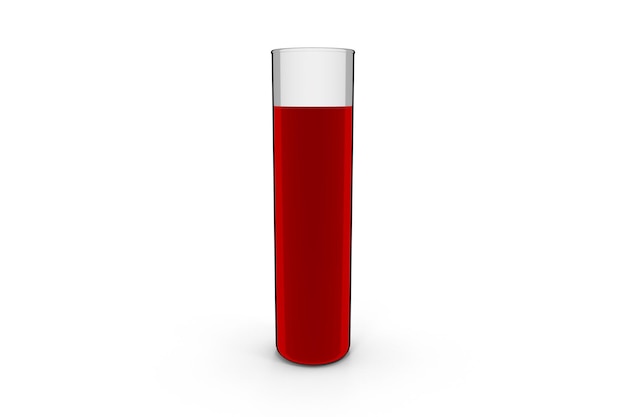 Un Verre De Liquide Rouge Avec Un Fond Blanc