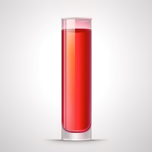 Photo un verre de liquide rouge avec un fond blanc.