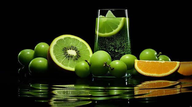 Un verre de liquide vert