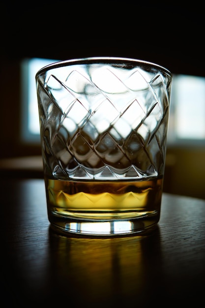 Verre à moitié vide de fond de boisson de whisky
