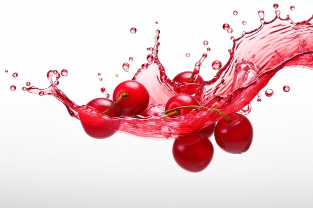 Photo verre en plastique de jus de cannelle rouge et de tranches de citron isolées sur un fond blanc