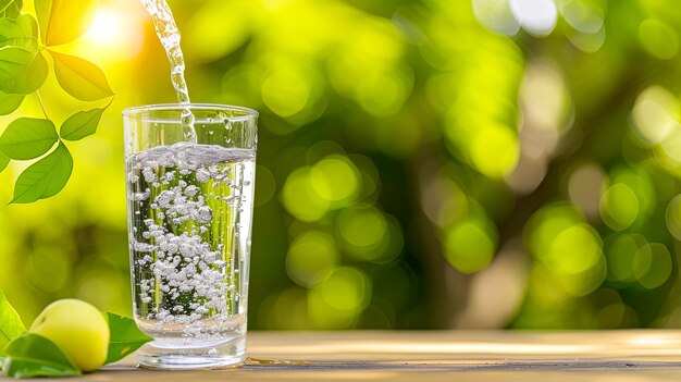 Un verre pur contient de l'eau pure, symbole de santé et de rafraîchissement.