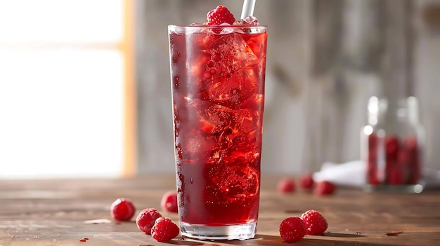 Un verre rafraîchissant de limonade aux framboises est le moyen parfait d'étancher sa soif par une chaude journée d'été.