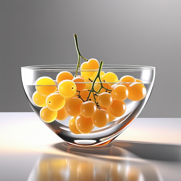 Un verre avec des raisins jaunes