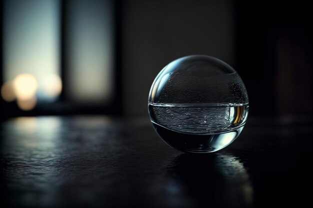 Un verre rempli d'eau assis sur une table