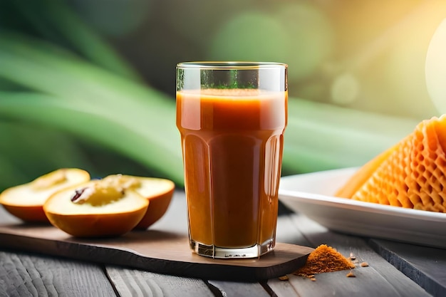 Un verre de thé avec des carottes tranchées et une assiette de carottes tranchées.