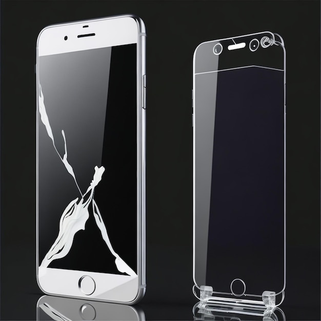 Photo verre trempé verre de téléphone intelligent verre de téléphone iphone