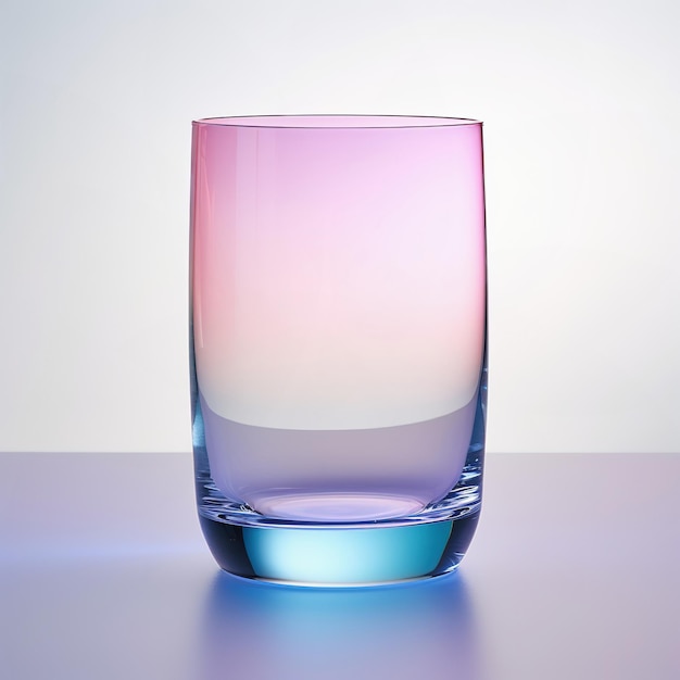 Un verre vide Design dégradé de couleurs vives Photographie de produit